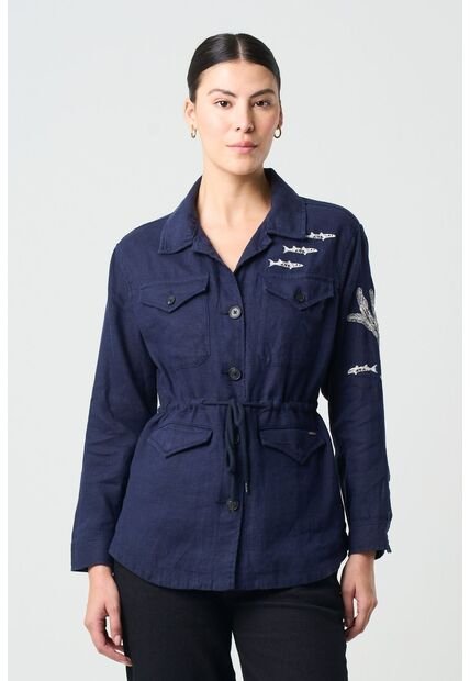 Chaqueta Tipo Parka Para Mujer Fit Suelto Chaqueta Tipo Parka Para Mujer Fit Suelto Azul Oscuro XL VÉLEZ