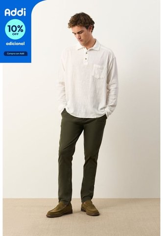 Camisa Semi-fitted Manga Larga Para Hombre Memoria Camisa Semi-fitted Manga Larga Para Hombre Memoria Crema M VÉLEZ Vélez