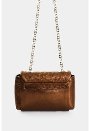 Manos Libres De Cuero Folia Para Mujer Mini Lili Manos Libres De Cuero Folia Para Mujer Mini Lili Bronce VÉLEZ