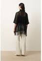 Poncho Lyra Tejido Para Mujer Flecos Poncho Lyra Tejido Para Mujer Flecos Negro Perlado L VÉLEZ de Vélez