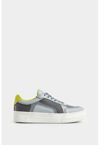 Tenis Flexus De Cuero Y Lona Para Mujer Detalle Color Contraste Tenis Flexus De Cuero Y Lona Para Mujer Detalle Color Contraste Gris 39 VÉLEZ Vélez