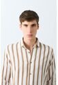 Camisa Manga Larga Rayas Para Hombre Tessa Camisa Manga Larga Rayas Para Hombre Tessa Cafe M VÉLEZ de Vélez