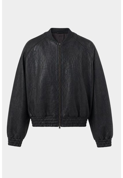 Chaqueta Bomber En Cuero Texturizado Para Hombre Calypso Chaqueta Bomber En Cuero Texturizado Para Hombre Calypso Negro XXL VÉLEZ