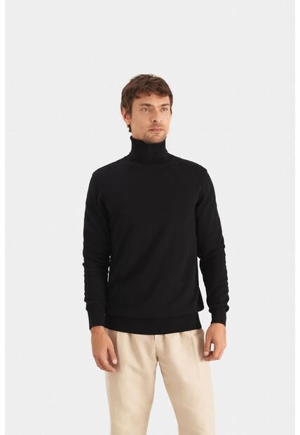 Sweater Cuello Tortuga Tejido Para Hombre Sweater Cuello Tortuga Tejido Para Hombre Negro S Vélez