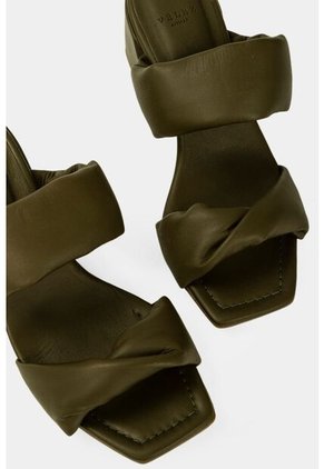 Sandalia Tacón Mont Blanc De Cuero Para Mujer Capellada Abullonada Verde Sandalia Tacón Mont Blanc De Cuero Para Mujer Capellada Abullonada Verde 37 Vélez