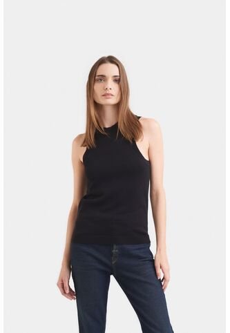 Top Tank Tejido Rectilíneo Para Mujer Manga Sisa Top Tank Tejido Rectilíneo Para Mujer Manga Sisa Negro XS VÉLEZ Vélez