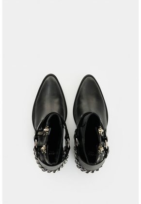 Botines De Cuero Craquelado Para Mujer Marine Botines De Cuero Craquelado Para Mujer Marine Negro 38 VÉLEZ