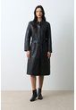Trench Coat Manga Larga De Cuero Para Mujer Aura Trench Coat Manga Larga De Cuero Para Mujer Aura Negro XL VÉLEZ de Vélez