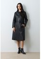 Trench Coat Manga Larga De Cuero Para Mujer Aura Trench Coat Manga Larga De Cuero Para Mujer Aura Negro XL VÉLEZ de Vélez