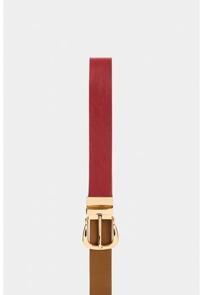 Cinturón Doble Faz De Cuero Liso Para Mujer Lascar Cinturón Doble Faz De Cuero Liso Para Mujer Lascar Rojo S VÉLEZ
