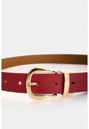 Cinturón Doble Faz De Cuero Liso Para Mujer Lascar Cinturón Doble Faz De Cuero Liso Para Mujer Lascar Rojo S VÉLEZ
