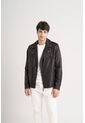 Chaqueta Biker Capri De Cuero Para Hombre Semi Ajustada Chaqueta Biker Capri De Cuero Para Hombre Semi Ajustada Negro XXL VÉLEZ de Vélez