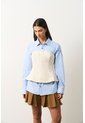 Top Strapless En Denim Para Mujer Lumbre Top Strapless En Denim Para Mujer Lumbre Crema XS VÉLEZ de Vélez