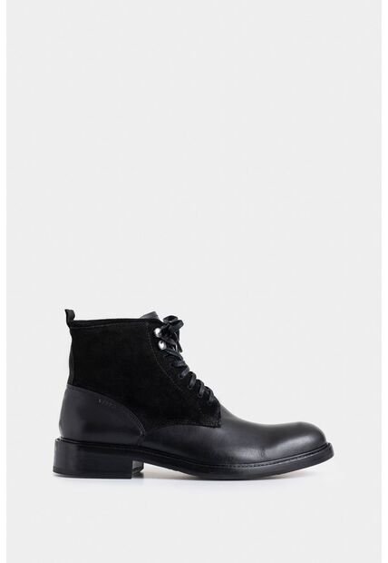 Botas Solar De Cuero Para Hombre Combinación De Texturas Botas Solar De Cuero Para Hombre Combinación De Texturas Negro 46 VÉLEZ