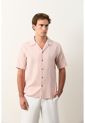 Camisa Costero De Manga Corta Para Hombre Camisa Costero De Manga Corta Para Hombre Rosado M VÉLEZ