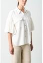 Camisa Galera Para Mujer Manga Abombada Camisa Galera Para Mujer Manga Abombada Blanco XS VÉLEZ de Vélez
