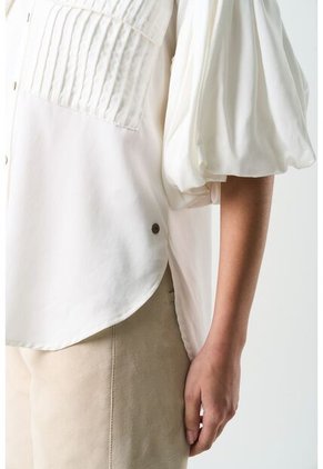 Camisa Galera Para Mujer Manga Abombada Camisa Galera Para Mujer Manga Abombada Blanco XS VÉLEZ