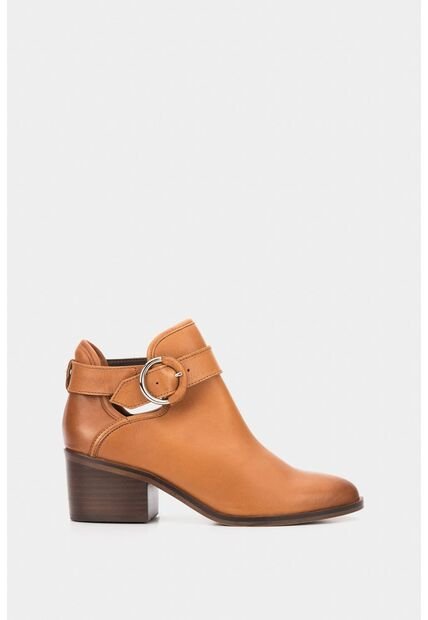 Botines Tacón De Cuero Hebilla Botines Tacón De Cuero Hebilla Miel 40 VÉLEZ