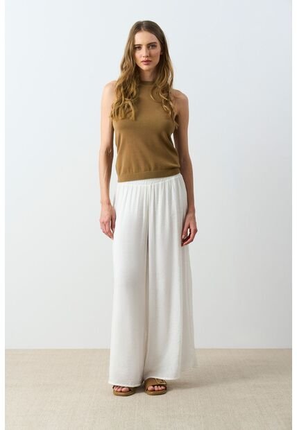 Pantalón Silueta Palazzo Para Mujer Gael Pantalón Silueta Palazzo Para Mujer Gael Crema 12 VÉLEZ