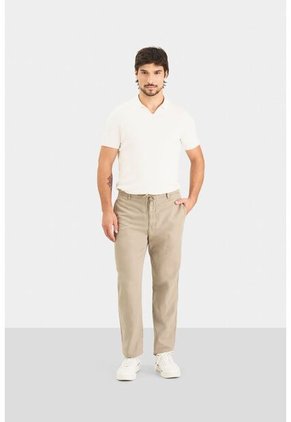Pantalón Chino Regular Fit De Lino Para Hombre Casual Pantalón Chino Regular Fit De Lino Para Hombre Casual Arena 38 VÉLEZ