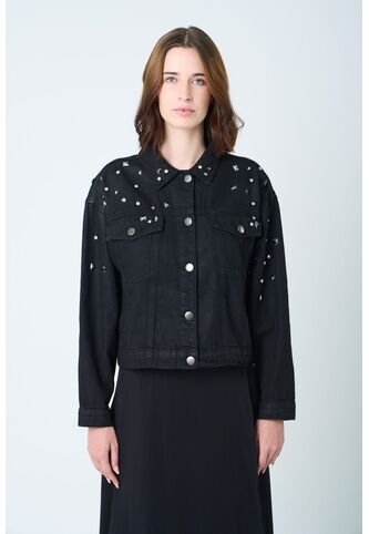 Chaqueta Black Para Mujer Silueta Trucker Chaqueta Black Para Mujer Silueta Trucker Negro S VÉLEZ Vélez