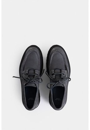 Zapatos De Cordón Castor De Cuero Gamuzado Para Hombre Tractorados Zapatos De Cordón Castor De Cuero Gamuzado Para Hombre Tractorados Gris 41 VÉLEZ