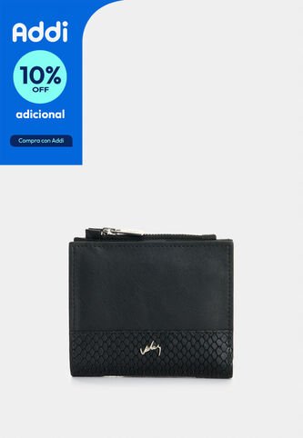 Billetera De Cuero Grabado Para Mujer Golden Billetera De Cuero Grabado Para Mujer Golden Negro VÉLEZ Vélez