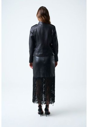 Chaqueta Rider De Cuero Para Mujer Fit Slim Chaqueta Rider De Cuero Para Mujer Fit Slim Negro L VÉLEZ