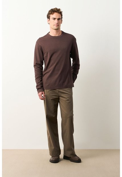 Camiseta Tejida Manga Larga Para Hombre Sabina Camiseta Tejida Manga Larga Para Hombre Sabina Cafe S VÉLEZ