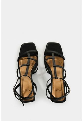 Sandalia Tacón De Cuero Para Mujer Moon Sandalia Tacón De Cuero Para Mujer Moon Negro 34 VÉLEZ