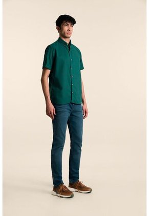 Camisa Manga Corta Para Hombre Silueta Semi Ajustada Camisa Manga Corta Para Hombre Silueta Semi Ajustada Azul Aguamarina M Vélez