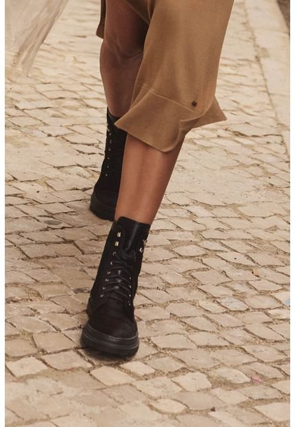 Botines Paraíso De Cuero Pelo Para Mujer Silueta Militar Botines Paraíso De Cuero Pelo Para Mujer Silueta Militar Negro 41 Vélez