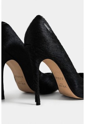 Tacones Cerrados De Cuero Pelo Para Mujer Silueta Punta Tacones Cerrados De Cuero Pelo Para Mujer Silueta Punta Negro 41 Vélez