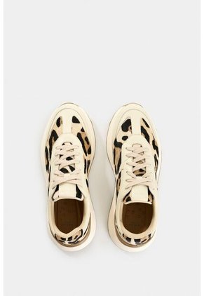 Tenis De Cuero Pelo Con Animal Print Para Mujer Elios Tenis De Cuero Pelo Con Animal Print Para Mujer Elios Arena 39 VÉLEZ