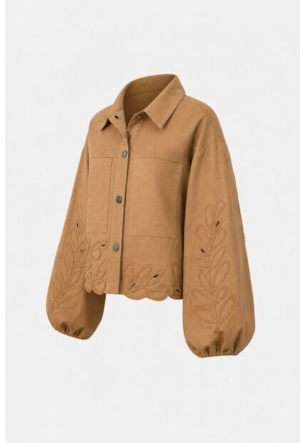 Chaqueta En Dril Para Mujer Runas Chaqueta En Dril Para Mujer Runas Tabaco L VÉLEZ