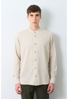 Camisa Manga Larga Para Hombre Cuello Nerú Camisa Manga Larga Para Hombre Cuello Nerú Arena L VÉLEZ