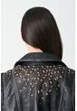 Chaqueta Biker De Cuero Para Mujer Cristales Chaqueta Biker De Cuero Para Mujer Cristales Negro Perlado M VÉLEZ de Vélez