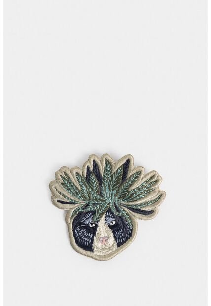 Pin Oso Bordado Para Mujer Sobre Textil Pin Oso Bordado Para Mujer Sobre Textil Azul VÉLEZ