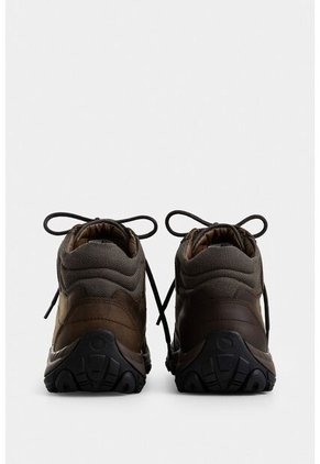 Botas Zoom Outdoor De Cuero Rústico Para Hombre Suela Tractorada Miel