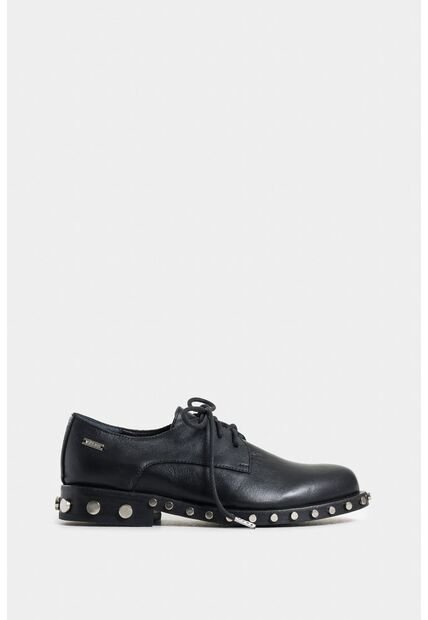 Zapato De Cordón Oxford De Cuero Folia Para Mujer Suela Taches Zapato De Cordón Oxford De Cuero Folia Para Mujer Suela Taches Negro 35 VÉLEZ