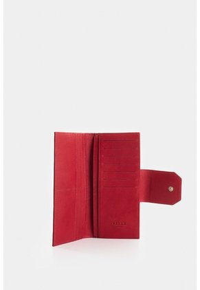 Billetera Porta Chequera De Cuero Para Mujer Jade Billetera Porta Chequera De Cuero Para Mujer Jade Rojo VÉLEZ