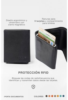 Porta Documentos De Cuero Tecnológico Porta Documentos De Cuero Tecnológico Negro VÉLEZ
