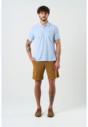 Polo Manga Corta Essential Para Hombre Textura Polo Manga Corta Essential Para Hombre Textura Azul Claro XXL VÉLEZ