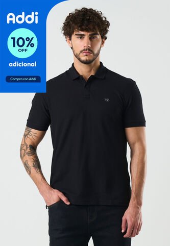 Polo Manga Corta Essential Para Hombre Textura Polo Manga Corta Essential Para Hombre Textura Negro XL VÉLEZ Vélez