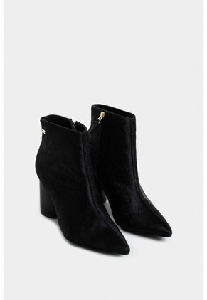 Botines Agata De Cuero Pelo Para Mujer Silueta Punta Botines Agata De Cuero Pelo Para Mujer Silueta Punta Negro 35 Vélez