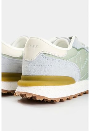 Tenis De Cuero Gamuzado Y Textil Para Mujer Boreal Tenis De Cuero Gamuzado Y Textil Para Mujer Boreal Agua Marina 38 VÉLEZ