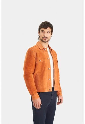 Chaqueta Zambeze De Gamuza Para Hombre Cuello Camisero Chaqueta Zambeze De Gamuza Para Hombre Cuello Camisero Naranja S VÉLEZ