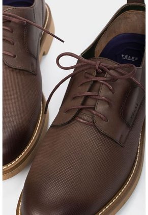 Zapatos Cordón De Cuero Grabado