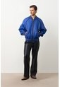 Chaqueta Bomber En Cuero Texturizado Para Hombre Calypso Chaqueta Bomber En Cuero Texturizado Para Hombre Calypso Azul XL VÉLEZ de Vélez