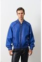 Chaqueta Bomber En Cuero Texturizado Para Hombre Calypso Chaqueta Bomber En Cuero Texturizado Para Hombre Calypso Azul XL VÉLEZ de Vélez